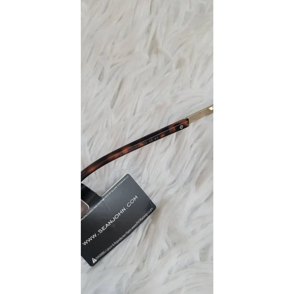 SEAN JOHN Gold Mens Aviator Sunglasses 100% UV Protection New